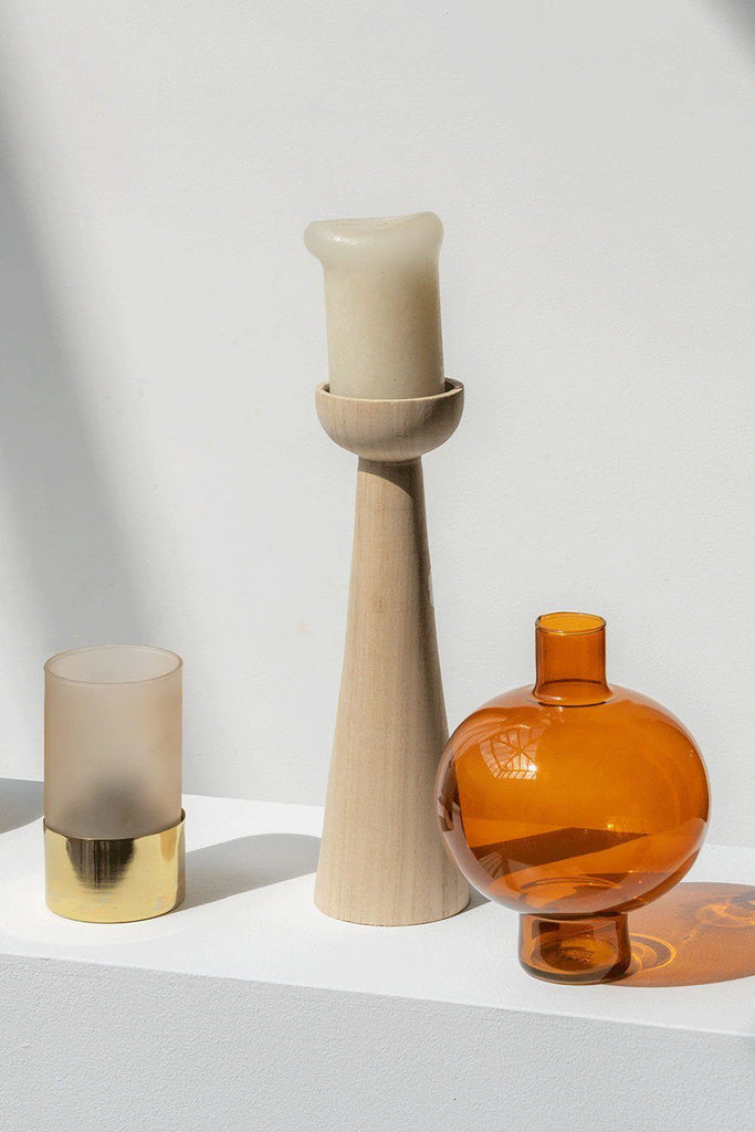 Golden Oak Glass Vase-Urban Nature Culture-softstore.co