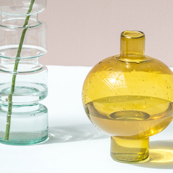 Amber Green Glass Vase-Urban Nature Culture-softstore.co