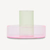 Pink & Green Glass Candlestick-Block Design-softstore.co