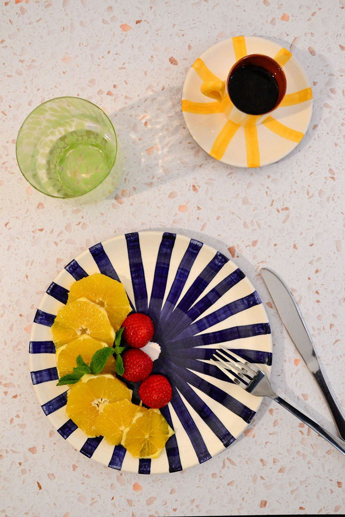 Blue Ray Dessert Plate-Casa Cubista-softstore.co