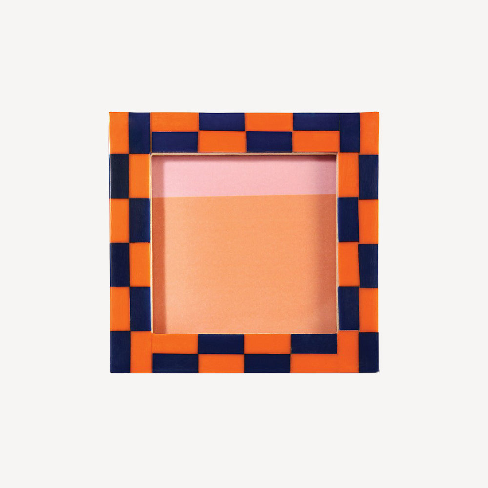 Photo Frame Check Square Orange-&Klevering-softstore.co