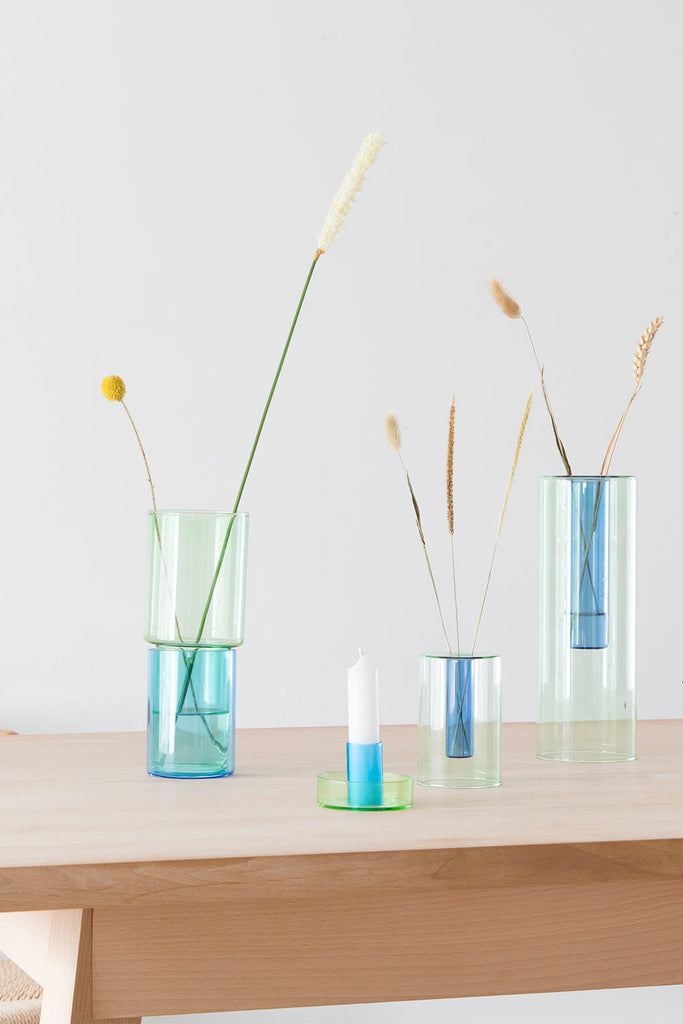 Stacking Green Vase-Block Design-softstore.co